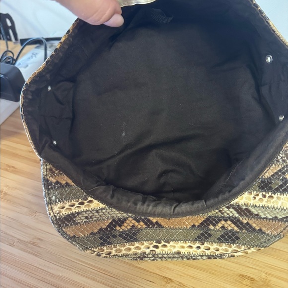 Prada original authentic unisex Hat Cap vintage Python Leather - Picture 10 of 10